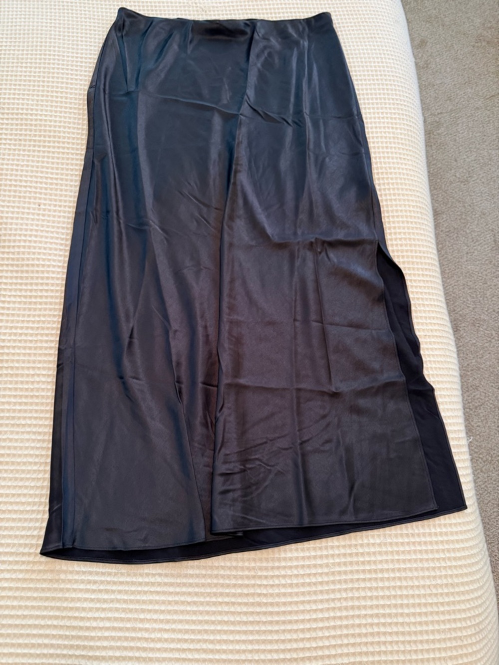Madewell Black Satin Slip Skirt